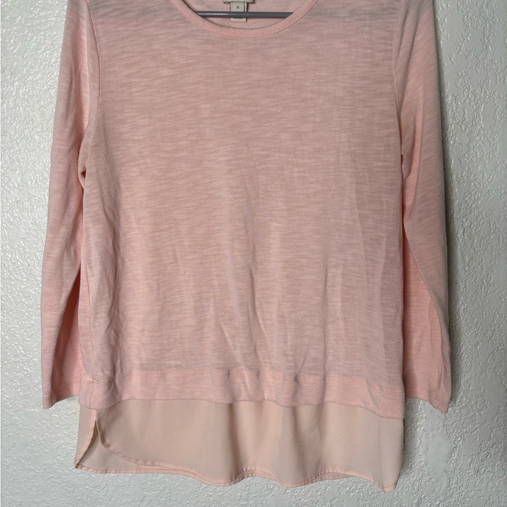 J. Crew Light Pink Long Sleeve Women's Top